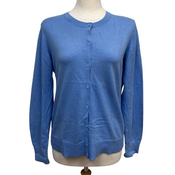 GAP Sweaters - GAP Cornflower Blue Button Front 100% Cotton Cardigan Women's Size Large